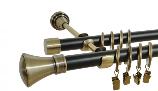 Galerie dubla duo Prince 19/19 mm negru aur antic