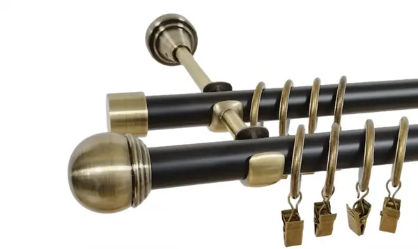 Galerie dubla duo TODI MAX 19/19 mm negru aur antic