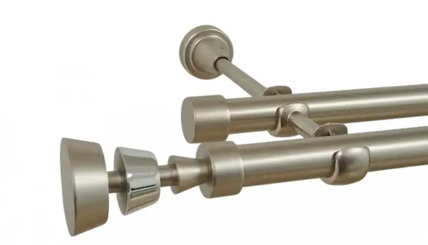 Galerie dubla fara inele AFINA 19 mm CROM MAT