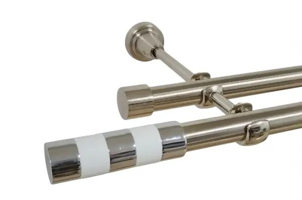 Galerie dubla fara inele cilindru alb 19 mm inox
