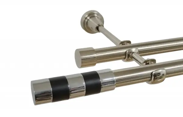 Galerie dubla fara inele cilindru negru 19 mm inox
