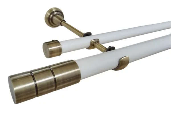 Galerie dubla fara inele CYLINDRU - 25/19 - alb/aur antic
