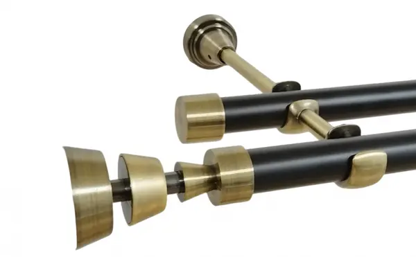 Galerie dubla fara inele duo AFINA 19/19 mm negru aur antic