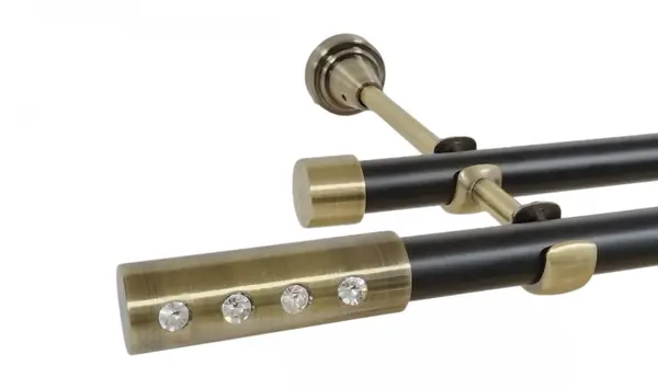 Galerie dubla fara inele duo ALLURE 19/19 mm negru aur antic