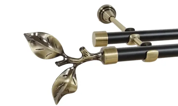 Galerie dubla fara inele duo GALAZ 19/19 mm negru aur antic
