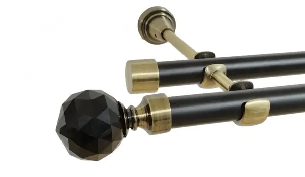 Galerie dubla fara inele duo KULA CRYSTAL NEGRU 19/19 mm negru aur antic