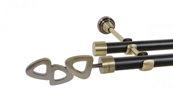 Galerie dubla fara inele duo LILLET 19/19 mm negru aur antic