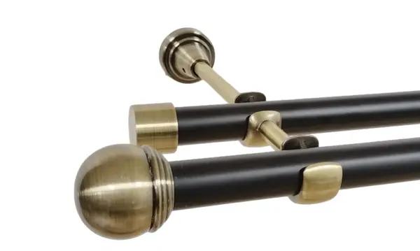Galerie dubla fara inele duo TODI MAX 19/19 mm negru aur antic