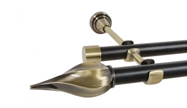 Galerie dubla fara inele duo TWISTER 19/19 mm negru aur antic