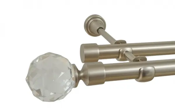 Galerie dubla fara inele KULA CRySTAL/19 mm CROM MAT