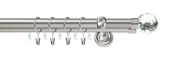 Galerie dubla KULA CRISTAL,NETED PROFIL, grosime 25 si 19mm, crom mat,