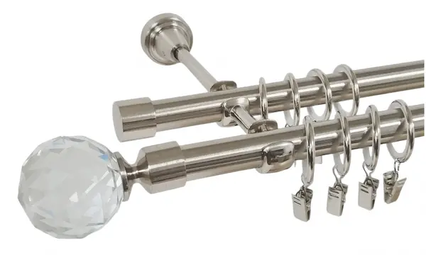 Galerie dublă KULA CRYSTAL 19/19 mm inox
