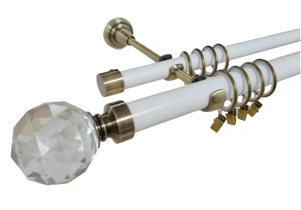 Galerie dubla KULA CRYSTAL - 25/19 - alb/aur antic