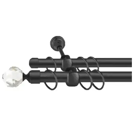 Galerie dubla Kula Crystal , grosime 19mm,negru