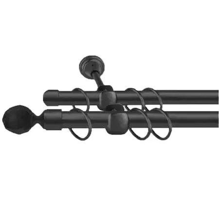 Galerie dubla Kula Crystal NEGRU, grosime 19mm,negru