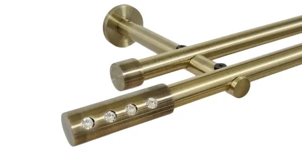 Galerie dubla picior universal fara inele prindere perete allure 19/19 mm aur antic