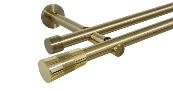 Galerie dubla picior universal fara inele prindere perete valeo 19/19 mm aur antic