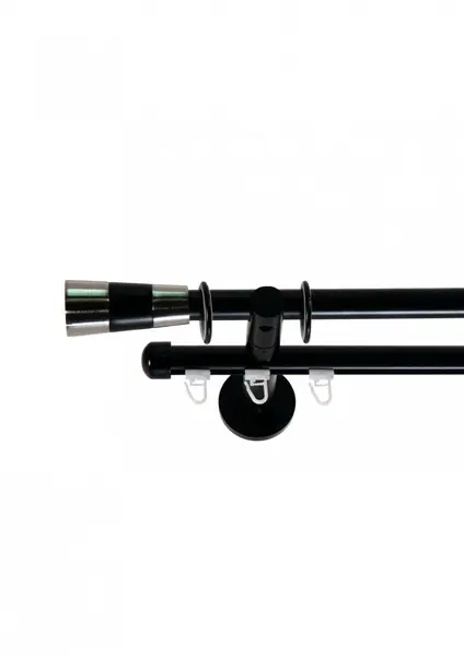 Galerie dubla picior universal valeo teava neteda / profil negru 19mm