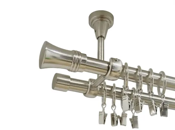 Galerie dubla prindere tavan CAPRI 19 mm inox