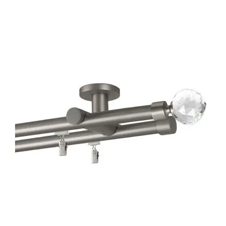 Galerie dubla PRINDERE TAVAN suport universal TEAVA PROFIL -KULA CRISTAL /19 - CROM MAT