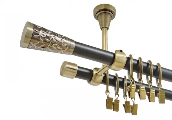 Galerie dubla sevilla prindere tavan 19 mm negru aur antic