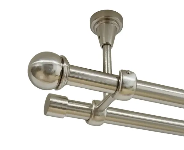 Galerie dubla todi max fara inele prindere tavan 19/19 mm inox