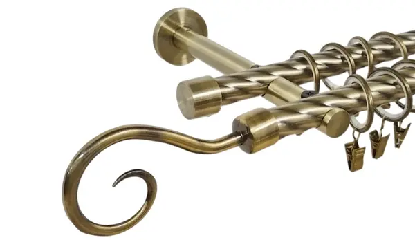 Galerie dubla twist prindere perete picior universal hak 19/19 aur antic