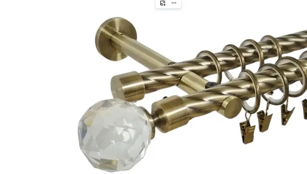 Galerie dubla twist prindere perete picior universal kula crystal 19/19 aur antic
