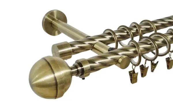 Galerie dubla twist prindere perete picior universal kula lux 19/19 aur antic