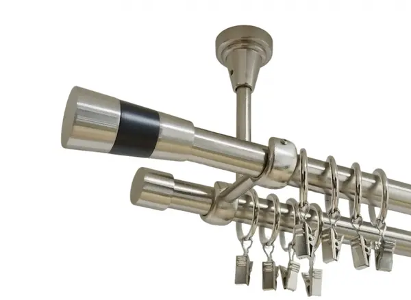 Galerie dubla VALEO NEGRU prindere tavan 19 mm INOX