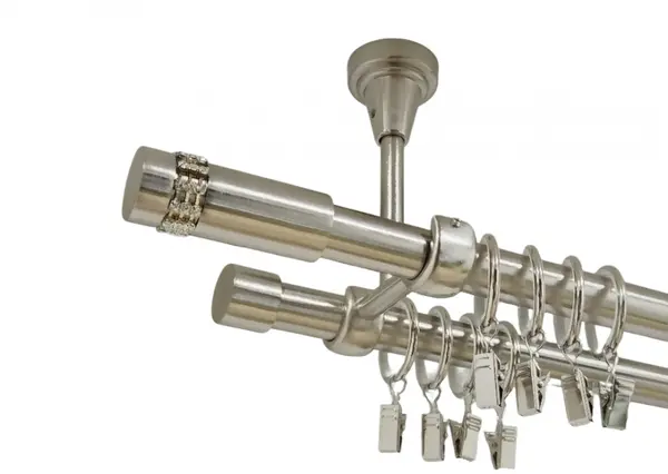 Galerie dubla xantos prindere tavan 19 mm inox