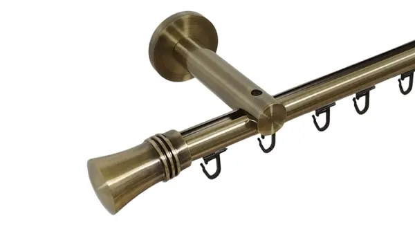 Galerie simpla 19 mm prindere perete teava profil capri aur antic