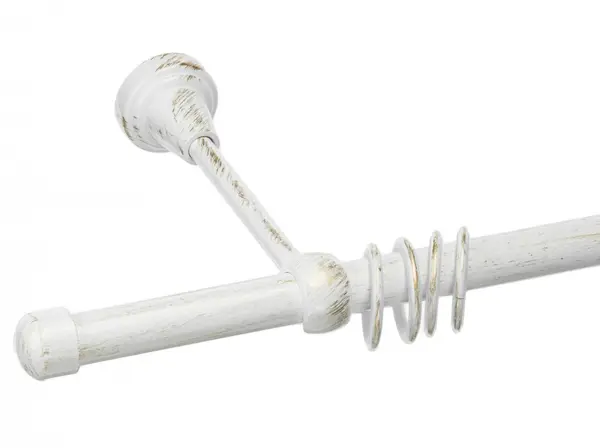 Galerie simpla capacel 19 mm alb lucios antichizat