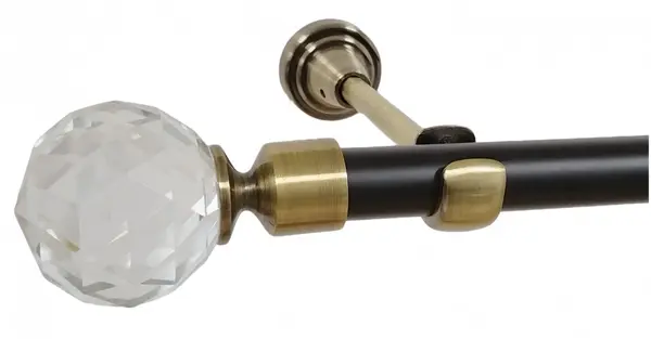 Galerie simpla duo fara inele KULA CRYSTAL /19 - negru/aur antic