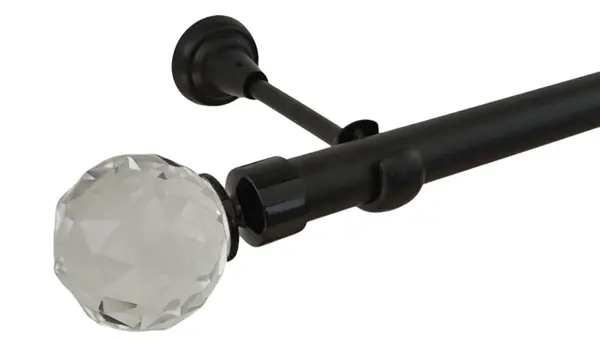 Galerie simpla fara inele kula cristal 25 mm - negru