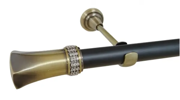 Galerie simpla fara inele PLUTON CRYSTAL /25 - negru/aur antic