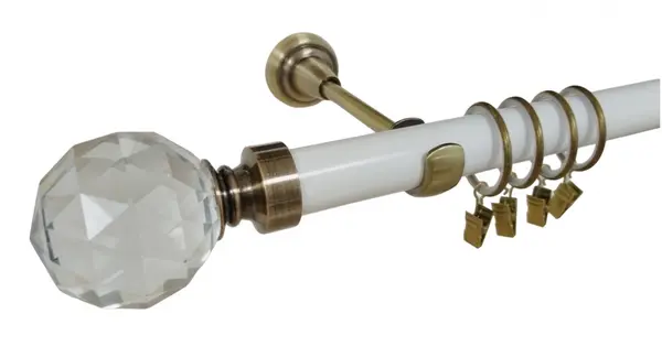 Galerie simpla KULA CRYSTAL /25 - alb/aur antic