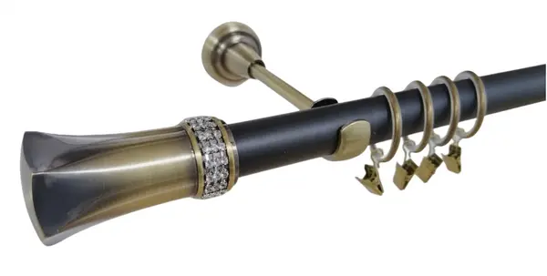 Galerie simpla PLUTON CRYSTAL /25 - negru/aur antic