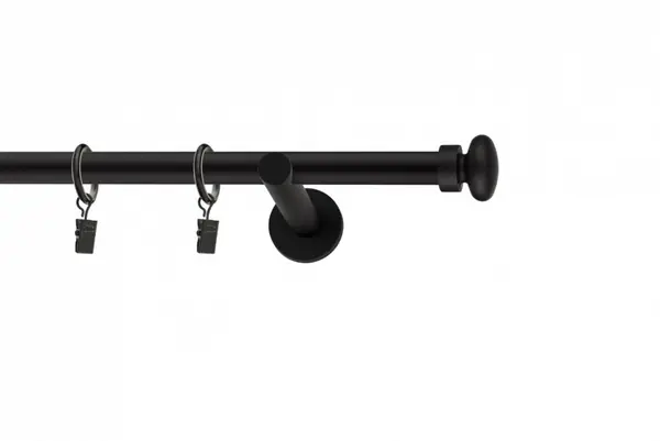 Galerie SIMPLA PRINDERE PERETE PICIOR UNIVERSAL 19 mm FLAT NEGRU