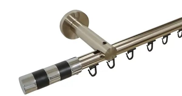 Galerie SIMPLA PRINDERE PERETE TEAVA PROFIL 19 MM -CILINDRU NEGRU- INOX