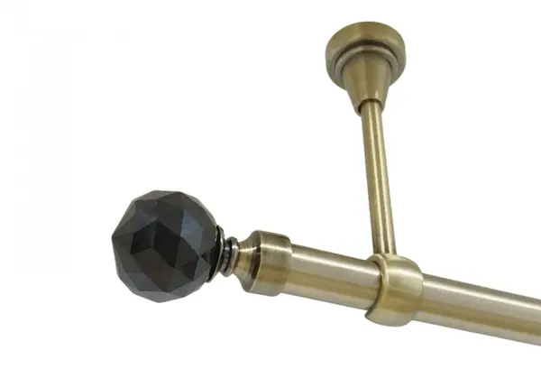 Galerie simpla prindere tavan fara inele KULA CRYSTAL NEGRU 19 MM aur antic