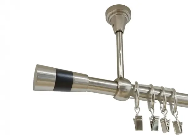 Galerie simpla prindere tavan valeo negru 19 mm inox