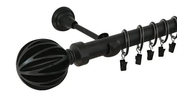 Galerie simpla salerno 25 mm negru