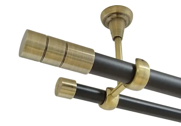 Galerie tavan fara inele CYLINDRU - 25/19 - negru/aur antic