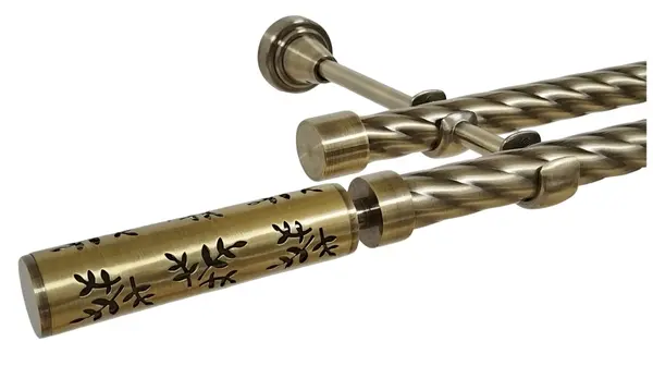 Galerie TWIST dubla FLORA fara inele 19/19 mm - aur antic
