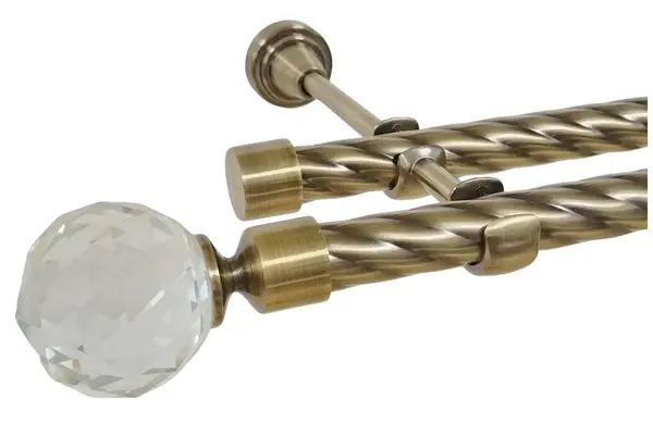 Galerie TWIST dubla KULA CRYSTAL fara inele 19/19 mm - aur antic