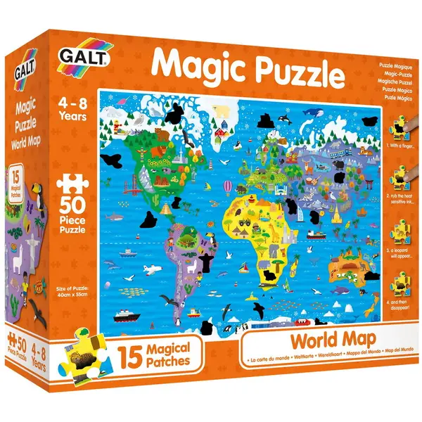 Galt Magic Puzzle - Harta lumii ( 50 piese)