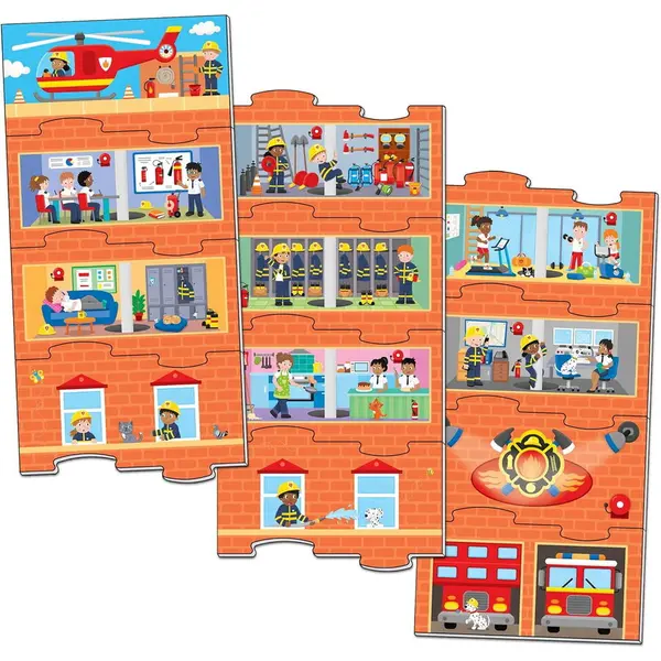 Galt Puzzle vertical - Statia de pompieri (12 piese)
