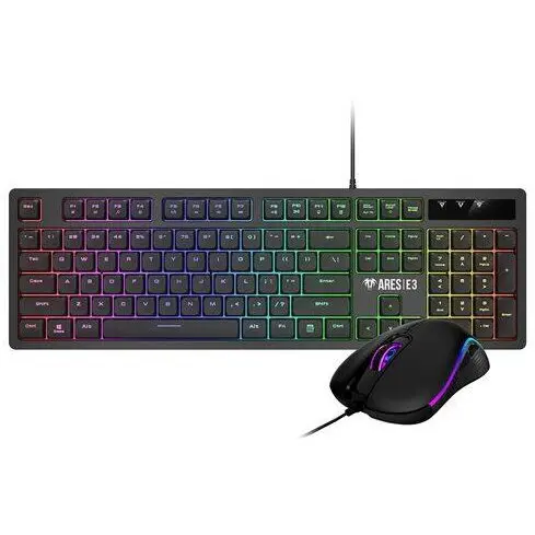 Gamdias Kit gaming Gamdias Ares E3 2-in-1 Combo, Cu fir, Iluminare RGB, USB, Negru