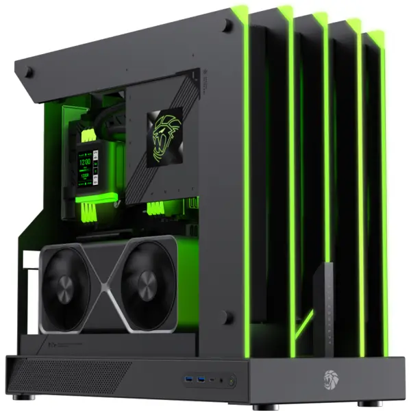 Gamemax Carcasa PC Gamemax BLADE CONCEPT, Mid-Tower, Open-Frame, Iluminare RGB, USB Type-C